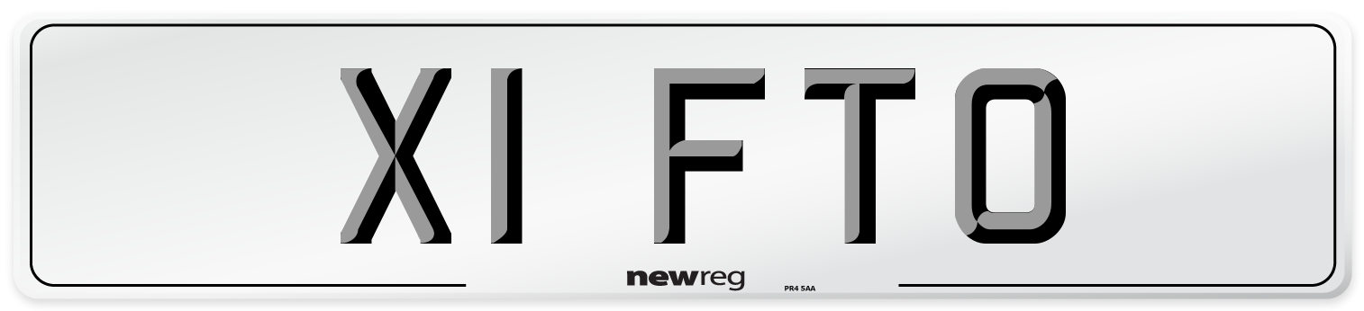X1 FTO Number Plate from New Reg